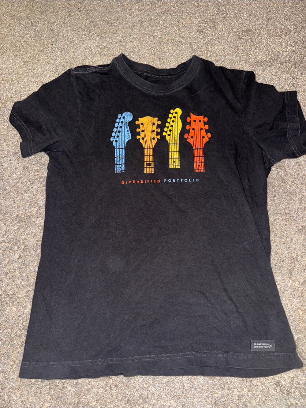 Black Graphic Tee with Guitar Graphic | Life Is Good
